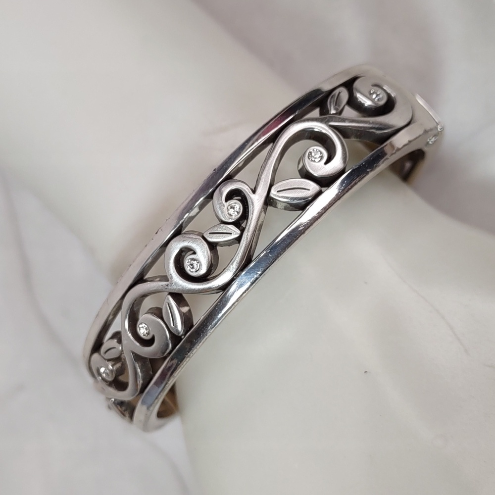 Brighton Scroll Filigree Hinged Bangle Bracelet